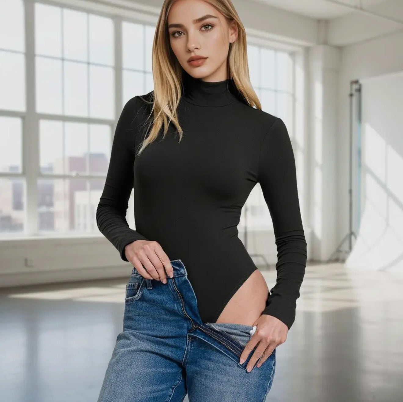Mock Neck Long Sleeve Bodysuit