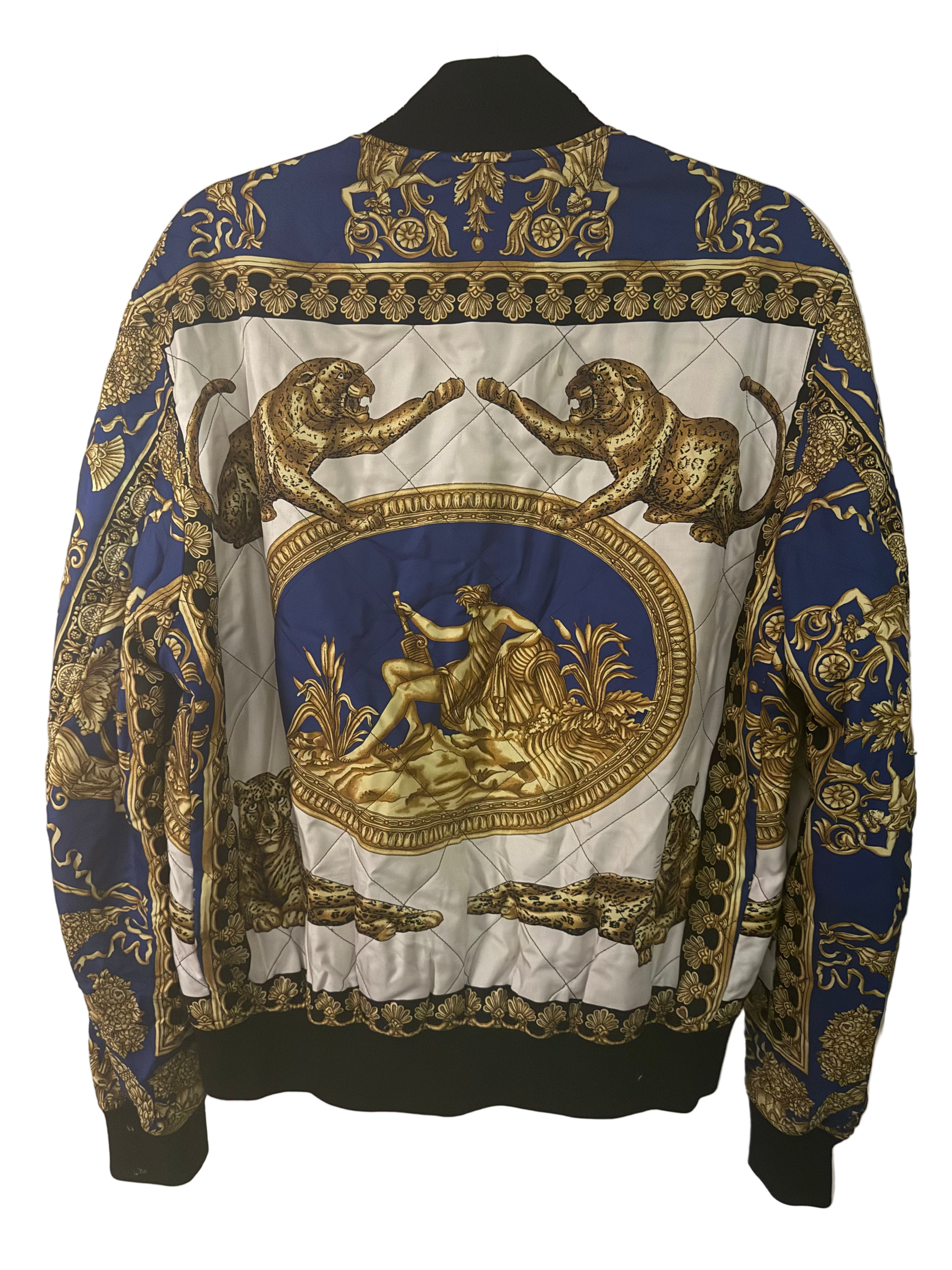 Versace Baroque Leopard Print Bomber Jacket